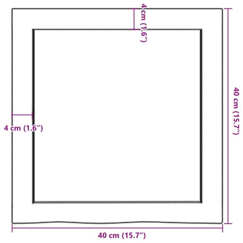 Плот за баня 40x40x(2-6) см необработено масивно дърво