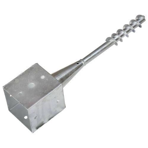 Заземителни колове 2 бр сребро 12x12x56 см поцинкована стомана