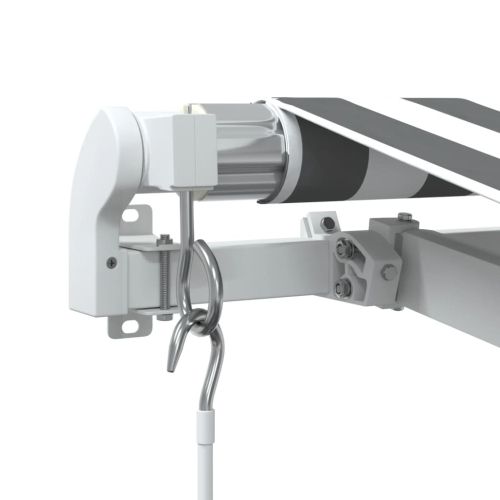 Ръчно прибираща се тента с LED, антрацит и бял, 500x350 см