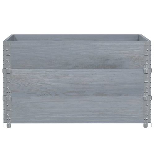 Палетни страници, сив, 3 бр, 100x100 см, борова дървесина масив