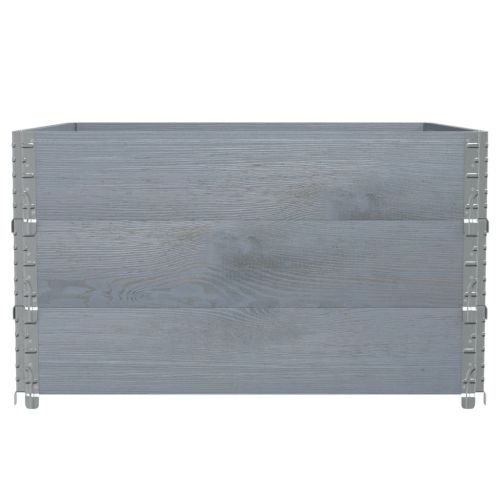 Палетни страници, сив, 3 бр, 100x100 см, борова дървесина масив