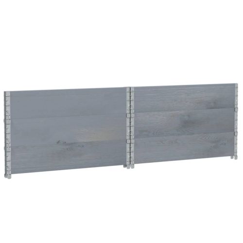 Палетни страници, сив, 3 бр, 100x100 см, борова дървесина масив