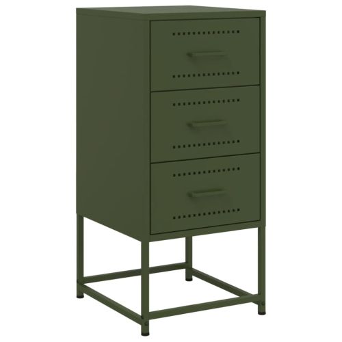 Нощни шкафчета 2 бр маслиненозелени 36x39x78 см стомана