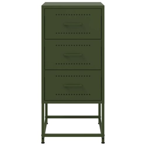 Нощни шкафчета 2 бр маслиненозелени 36x39x78 см стомана