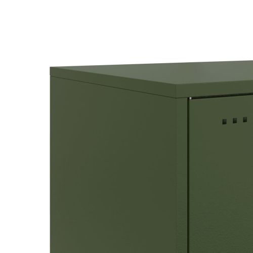 Нощни шкафчета 2 бр маслиненозелени 36x39x78 см стомана