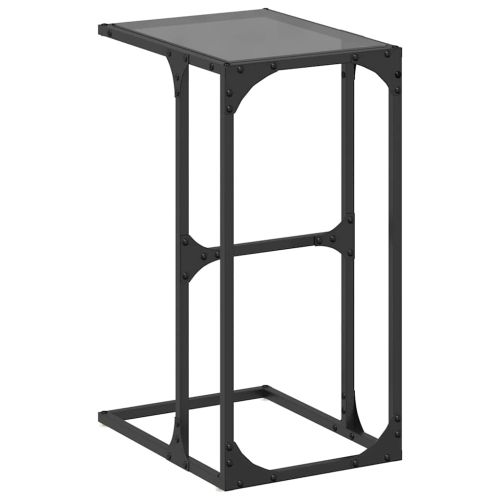 Помощна маса с черно стъкло 40x30x61,5 см стомана