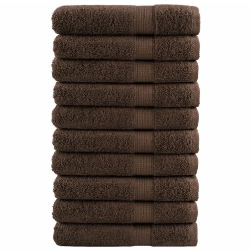 Премиум кърпи SOLUND 10 бр кафяви 100x200 см 600 gsm