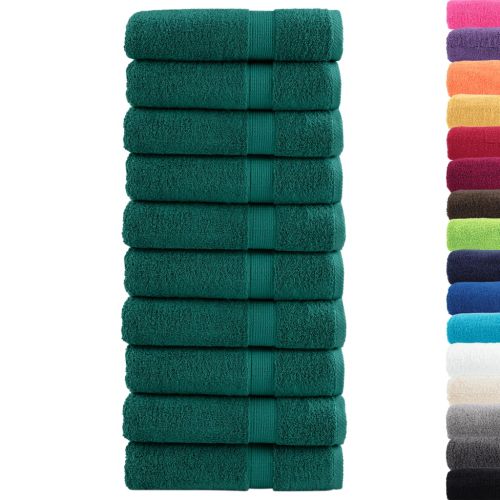 Премиум хавлиени кърпи SOLUND 10 бр зелени 100x150 см 600 gsm