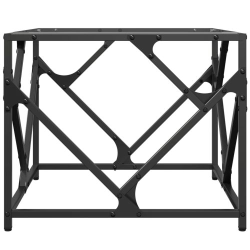 Маса за кафе с прозрачен стъклен плот 50x50x41 см стомана