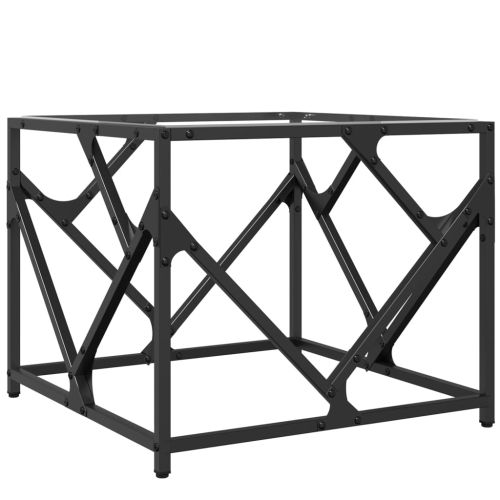 Маса за кафе с прозрачен стъклен плот 50x50x41 см стомана