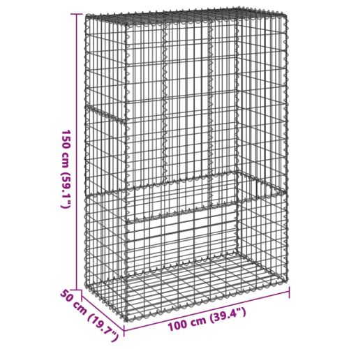 Габионна кошница с покритие, 100x50x150 см, поцинковано желязо