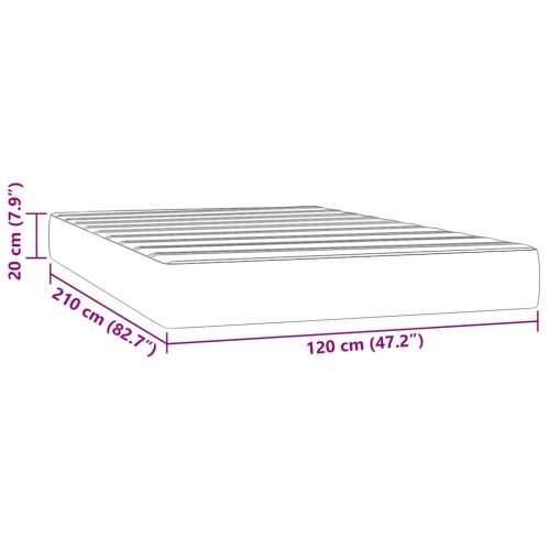Матрак за легло с покет пружини средна твърдост розов 120x210x20 см кадифе