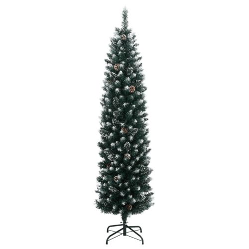 Изкуствена тънка коледна елха, 300 LED, 210 см