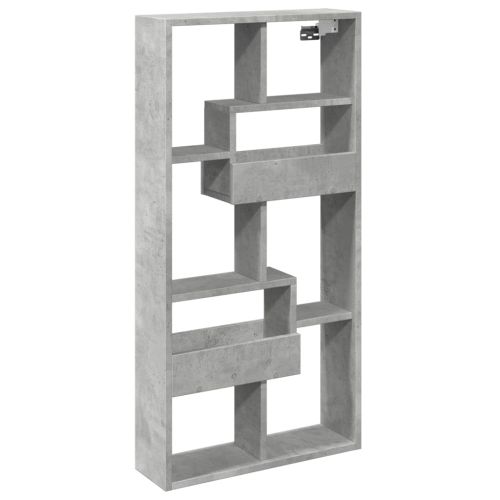 Стенен шкаф, бетонно сив, 50x15x100 см, инженерно дърво
