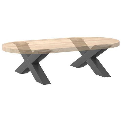 Крака за масичка за кафе, X-образни, 2 бр., антрацит, 70x(30-31) см, стомана