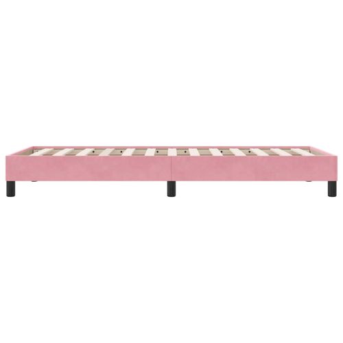 Box Spring легло без матрак розово 100x210 cm кадифе