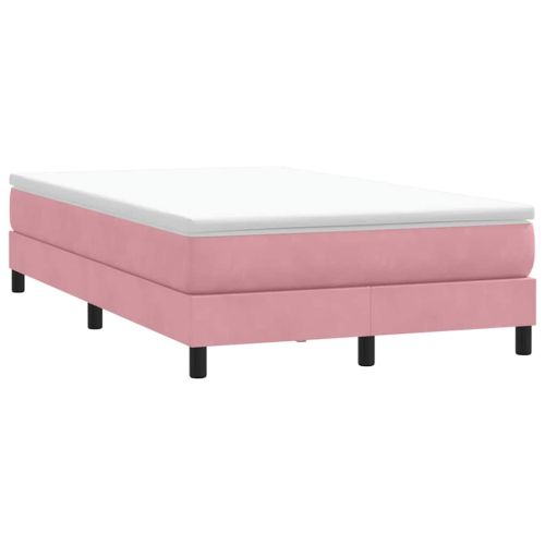 Box Spring легло без матрак розово 120x210 cm кадифе