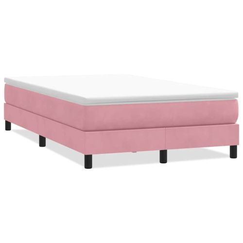 Box Spring легло без матрак розово 120x210 cm кадифе