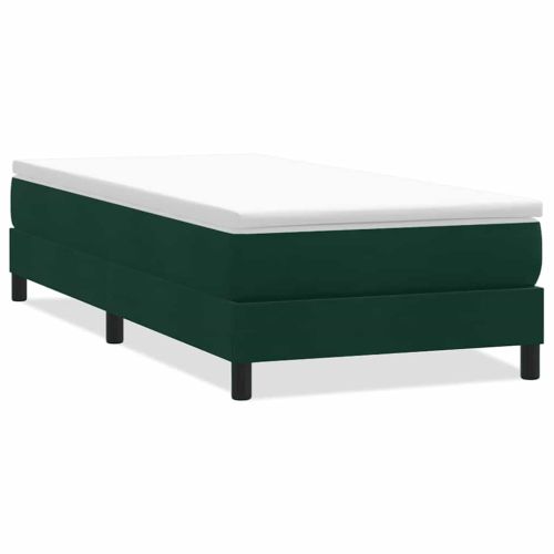 Box Spring Легло без матрак Тъмнозелено 90x220 cm Кадифе
