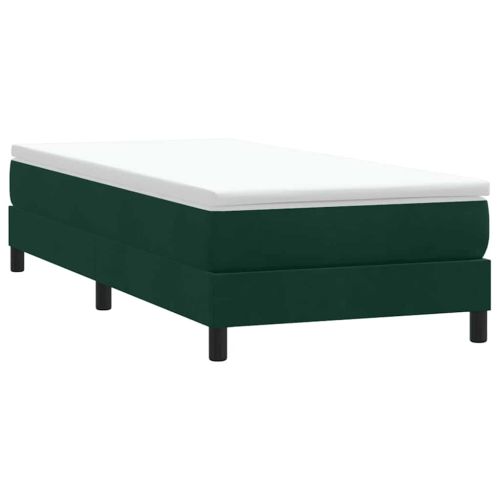 Box Spring Легло без матрак Тъмнозелено 90x220 cm Кадифе