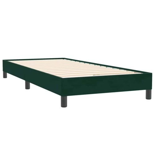 Box Spring Легло без матрак Тъмнозелено 90x220 cm Кадифе