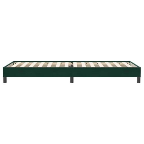 Box Spring Легло без матрак Тъмнозелено 90x220 cm Кадифе