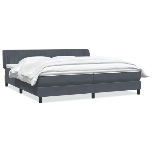 Box Spring легло с матраци Тъмно сиво 180x210 cm кадифе