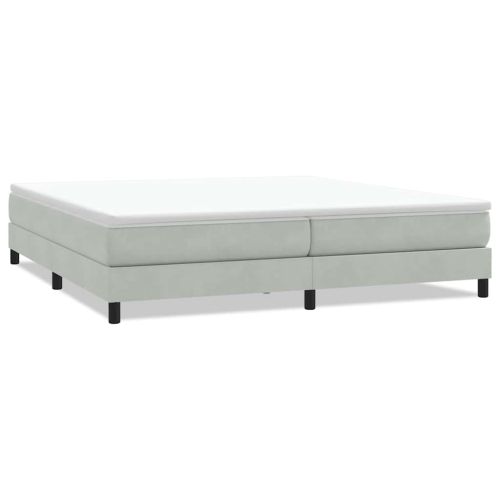 Box Spring Легло без матрак Светло сиво 200x220 cm Кадифе