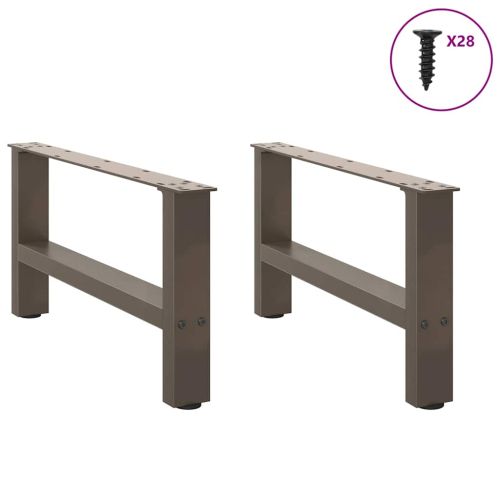 Крака за масичка за кафе, естествена стомана, 2 бр., 70 x (30-31) см, стомана
