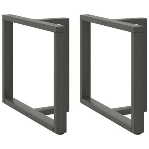 Крака за трапезна маса, Т-образни, 2 бр., антрацит, 100x35x(72-73) см, стомана