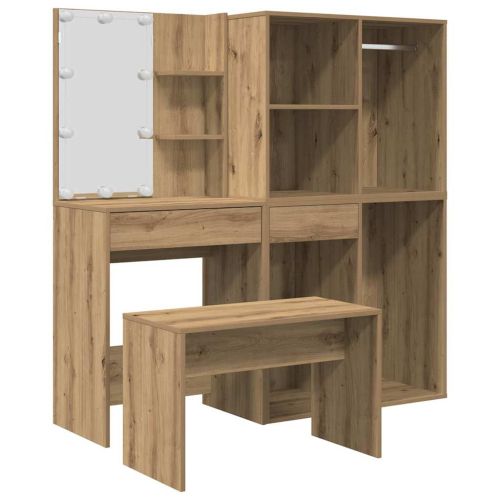 Комплект тоалетка с LED Artisan Oak Engineered Wood