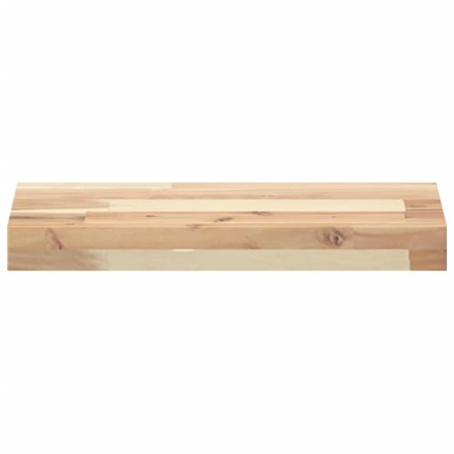 Плаващи рафтове, 4 бр., 60x20x4 см, необработена масивна дървесина, акация