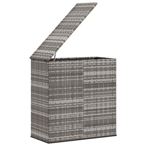Кутия за градински възглавници PE ратан 100x49x103,5 см сива