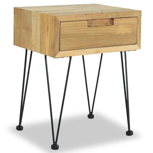 Нощни шкафчета 2 бр 40x30x50 см тиково дърво масив