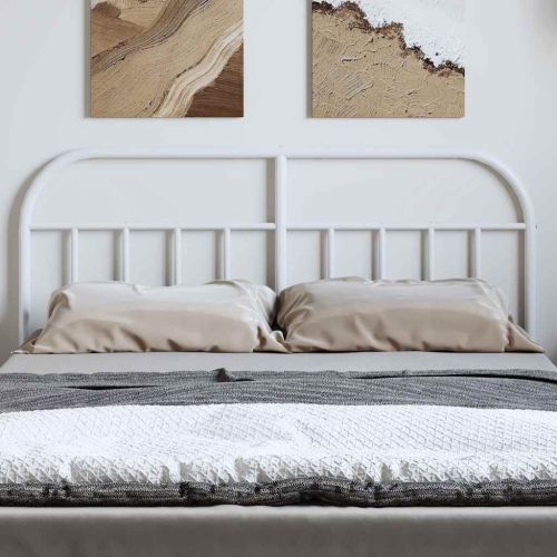 Метална резервна табла за легло, бяла, 150 см