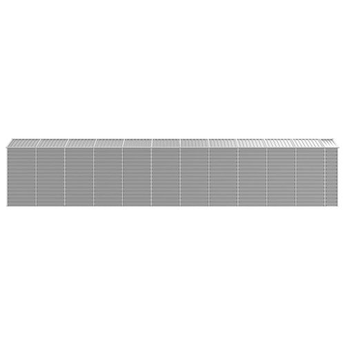 Градинска барака, светлосива, 191x980x198 см, поцинкована стомана