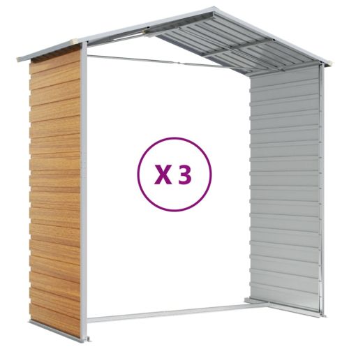 Градинска барака, светлокафява, 191x300x198 см, поцинкована стомана