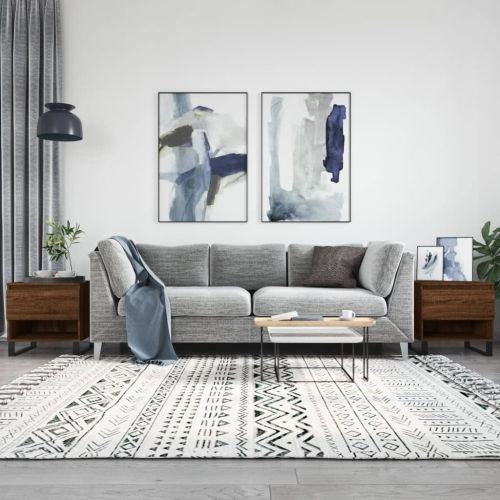 Кафе маси, 2 бр, кафяв дъб, 50x46x50 см, инженерно дърво