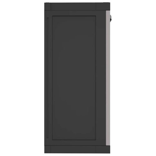 Външен шкаф за съхранение, сиво и черно, 97x37x85 см, PP