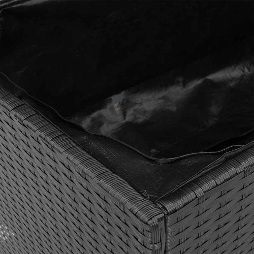 Градинска кутия за съхранение черна 110x55x63см PE ратан акация