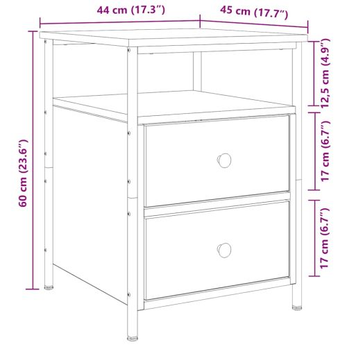 Bedside Cabinets 2 pcs Artisan Oak 44x45x60 cm Engineered Wood - Untranslated