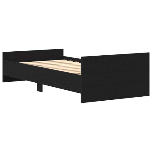 Bed Frame without Mattress Black Oak 90x200 cm Engineered Wood - Untranslated