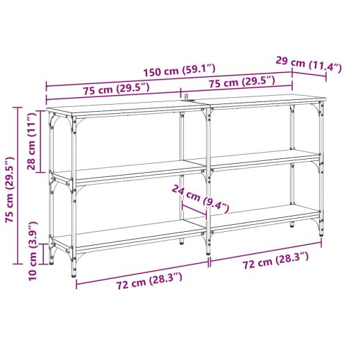 Конзолна маса Черния дъб 150 x 29 x 75 см