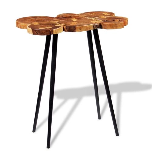 Бар маса от дървени трупи, акация масив, 90x60x110 см