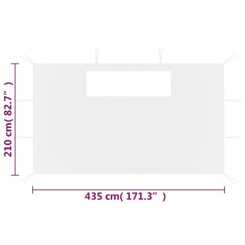 Стени за шатри с прозорци, 2 бр, бели