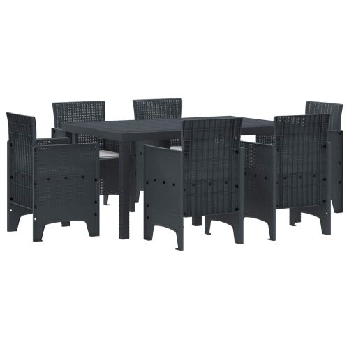 Комплект за хранене в градината 7 pcs Антрацит Ратан Polt