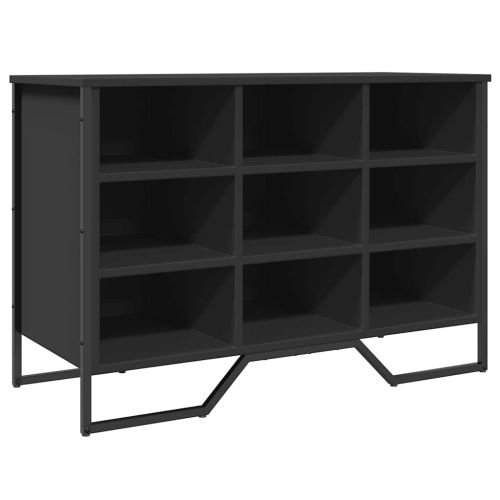 Шкаф за обувки, черен, 90x38x61,5 см, инженерно дърво