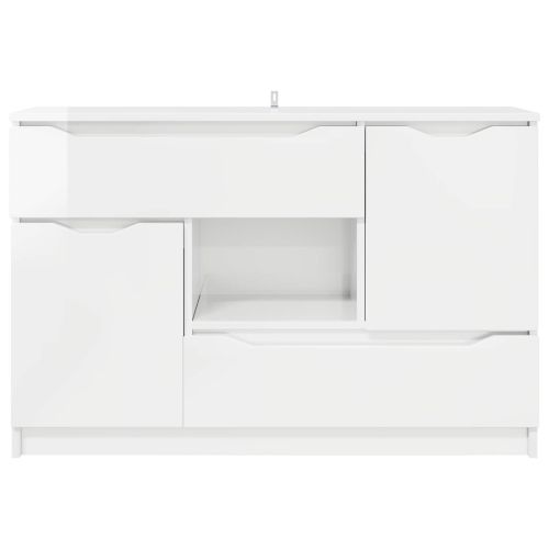 Служебен шкаф Лъскаво бяло 100 x 30 x 65,6 Инженерна дървесина