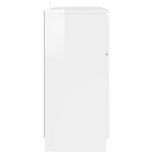 Служебен шкаф Лъскаво бяло 100 x 30 x 65,6 Инженерна дървесина