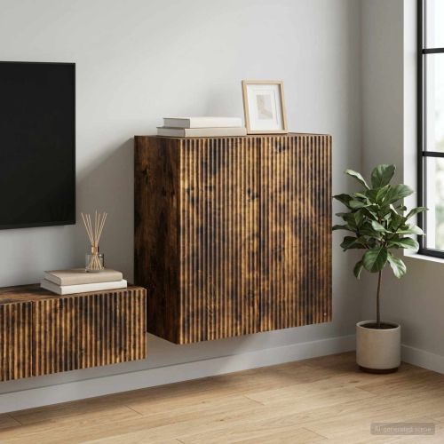 Стенно шкафче 59 x 31 x 60 см Инженерна дървесина Опушен дъб